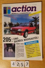 ACTION Magazine interne PEUGEOT N°1 1986 24 Pages Fr 205 402 DURISOTTI 305 EXL