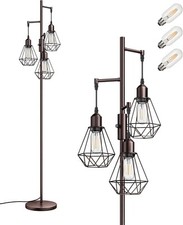 Lampadaire sur Pied Salon Industriel, 3 Ampoules Incluses, Douille E27