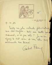 ✒ L.A.S Gabriel FAURE poète écrivain au journaliste Maurice NOEL