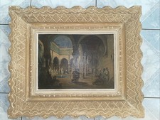 Tableau Oriental Cadre en bois sculpté Signé Emile Bouche