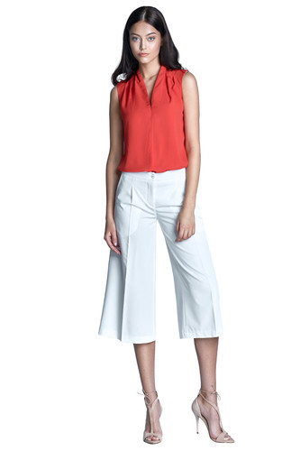 Bermuda evasé femme chic ecru - evasé,