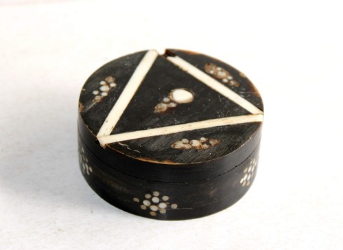 Joli boite ronde bijoux - ronde, tabac