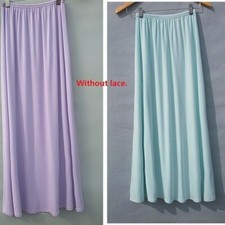 Femme Modal Dentelle Demi Jupon Long Jupon Taille Élastique Sécurité