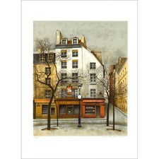 RENOUX André - Lithographie originale "Rue Parisienne" 65x48cm - 1976