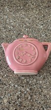 Vintage pink ceramic teapot - pink,