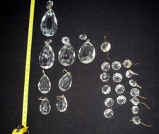 Lot anciennes pampilles verre cristal lustre