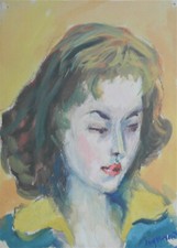 René Seyssaud (1867-1952). Portrait . Gouache sur papier. v1023