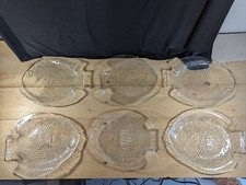 6 assiettes a poissons arcoroc en verre trempé 26 x 21cm codec