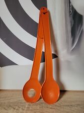 COUVERTS SALADE PLASTIQUE VINTAGE 70' ORANGE TUPPERWARE