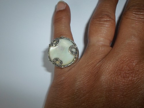 Bague argent massif - en,