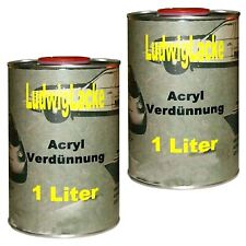 Mince Acrylique 2 x 1 Litre Court Diluant pour Peinture de Voiture Et Ral Lack