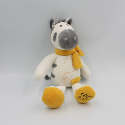 Doudou zèbre blanc - , jaune