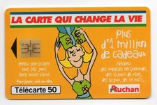 TELECARTE (CARTE TELEPHONIQUE) 1999 - AUCHAN (orange) - F1010 - TBE