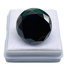 17.45 Cts Noir Moissanite 17mm Coupe Ronde Haut Qualité Ample Pierre Précieuse