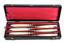 Coffret 6 COUTEAUX Argent Massif et Manche en Nacre