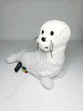 Peluche/Doudou Glissou Le Phoque Blanc Noir Les Ptipotos 26x22cm - Les Déglingos