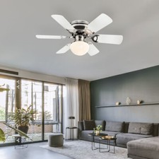 Ventilateur de Plafond LED Lampe Chambre Rechts-Linkslauf Aile Réversible D 76cm