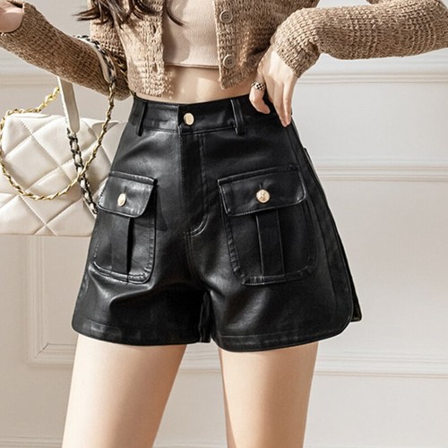 Femme simili cuir short - simili,