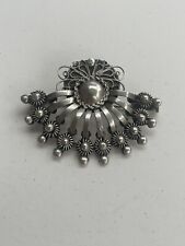 Ancienne broche ethnique berbère kabyle en argent massif filigrane 9 gr