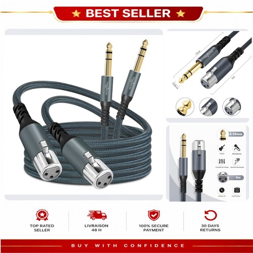 Câble audio xlr femelle vers - câble,