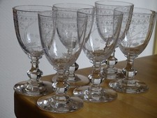 BACCARAT RARE 6 ANCIENS VERRES
