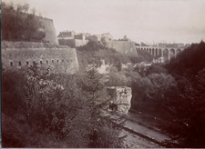 Luxembourg, Viaduc sur la Pétrusse, Vintage print, circa 1900 Tirage vintage pri