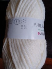 LOT 10 PELOTES LAINE PEIGNEE PHILDAR PHIL RAPIDO ECRU  LOISIRS TRICOT
