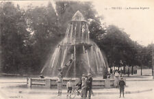 Carte postale ancienne AUBE TROYES 17 la fontaine Argence vélo écrite 1919