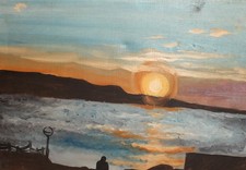 Tableau huile fauve paysage