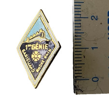 INSIGNE MIL. BOUTONNIERE GENIE : " 1° R.G. " DRAGO PARIS DOS GUILLOCHE 1 EPINGLE