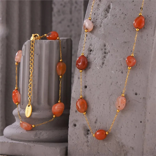Ensemble bijoux agate - ensemble,