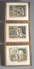 3 Gravures Aquarellées