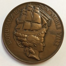 Médaille en bronze, Bordeaux La noble ville, exposition philatélique 1984 - RARE