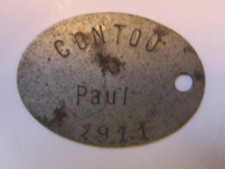 plaque d'identité soldat du