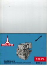 Manuel liste de pièces moteur Deutz F3L912 F3L 912