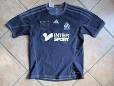 Maillot OM MARSEILLE 2014 ADIDAS poche away bleu shirt collector enfant 12 ans