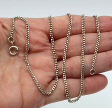 Ancien Collier Chaîne en Argent Massif Maille Gourmette Longueur 46,5 cm