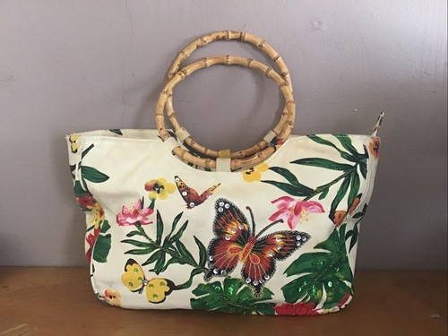 Sac main tissus fleurs - tissus, et