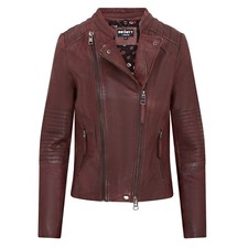 Femmes Bordeaux Veste Motard