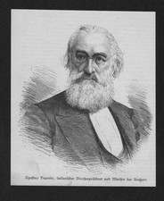 1887 - Agostino Depretis Premier Ministre D'Italie Gravure Sur Bois
