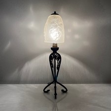 Lampe en fer forgé et verre