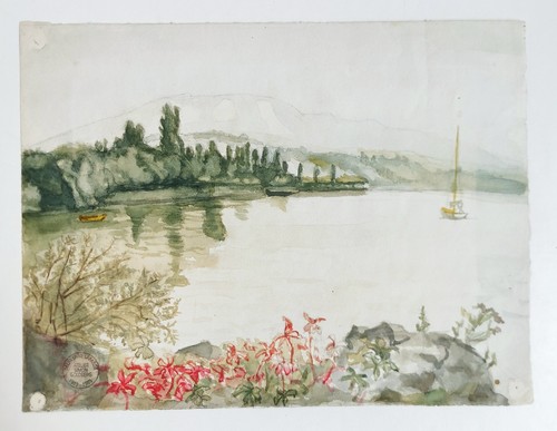 Tableau aquarelle paysage - tableau,