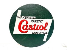 Ancienne plaque en Bois huile Moteur Castrol 50cm