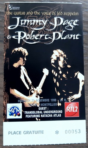 Ticket billet place concert - billet,