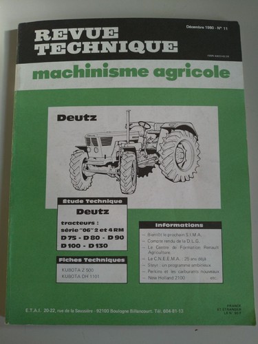 Revue technique tracteur deutz - tracteur,
