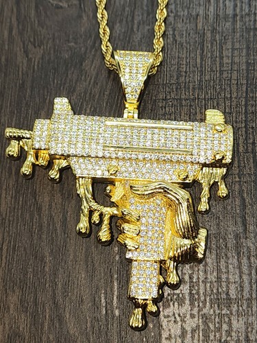 14k gold uzi drip iced - 14k,