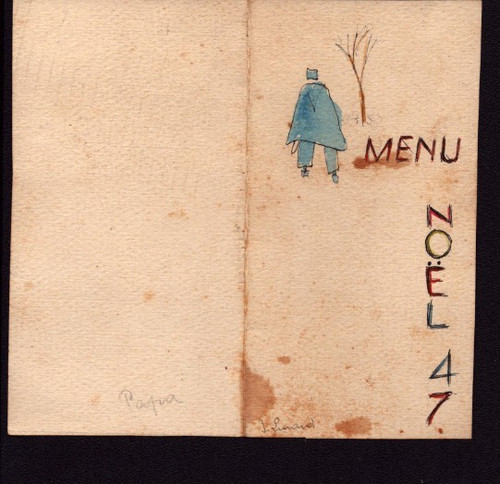 Menu ancien illustré - ancien,