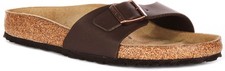 Birkenstock Madrid Lanière Simple Birko Flor Femmes Sandale En Marron Foncé UK 4