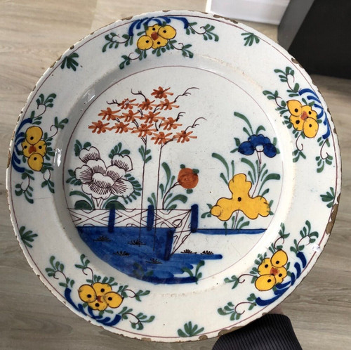 Beau plat faience xviiiéme - beau,