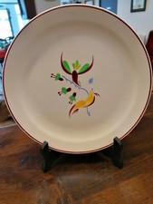 ASSIETTE EN FAIENCE SALINS MOTIFS OISEAUX EXOTIQUES